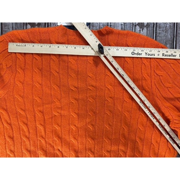 Polo Ralph Lauren 100% Cashmere Cable Sweater Size 2XL color orange NWT mspr 498 - Picture 7 of 8